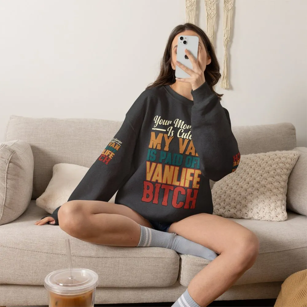 Unisex Heavy Blend™ Crewneck Sweatshirt — "Your Mortgage Is Cute" Design F**K-Line