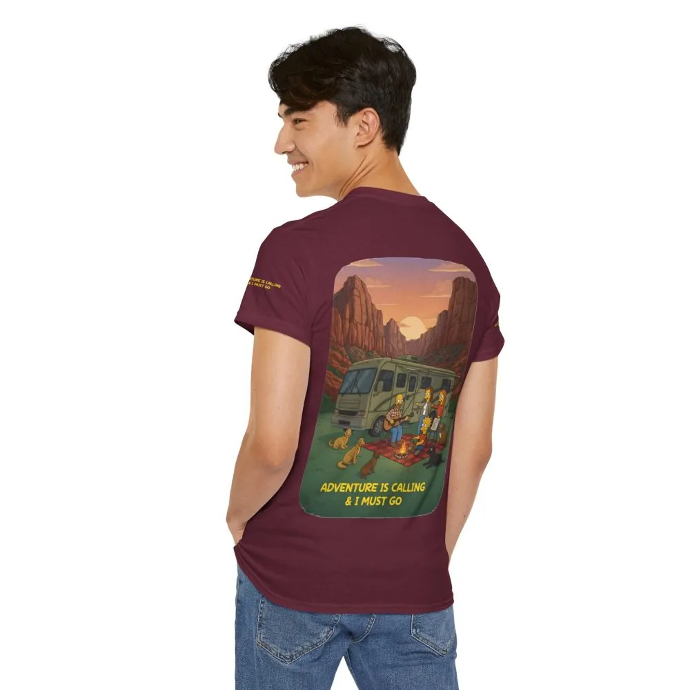 12267075083664092973_2048.jpeg Unisex Heavy Cotton Tee — "Adventure Is Calling-I Must Go" Design Sitcom-Line