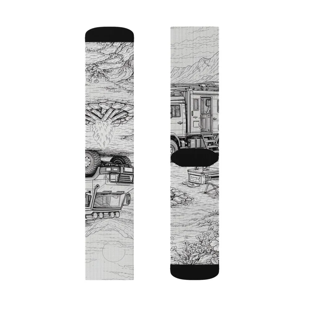 12286146915409391502_2048.jpeg Sublimation Socks — Retro Camper Roadtrip Crew Socks