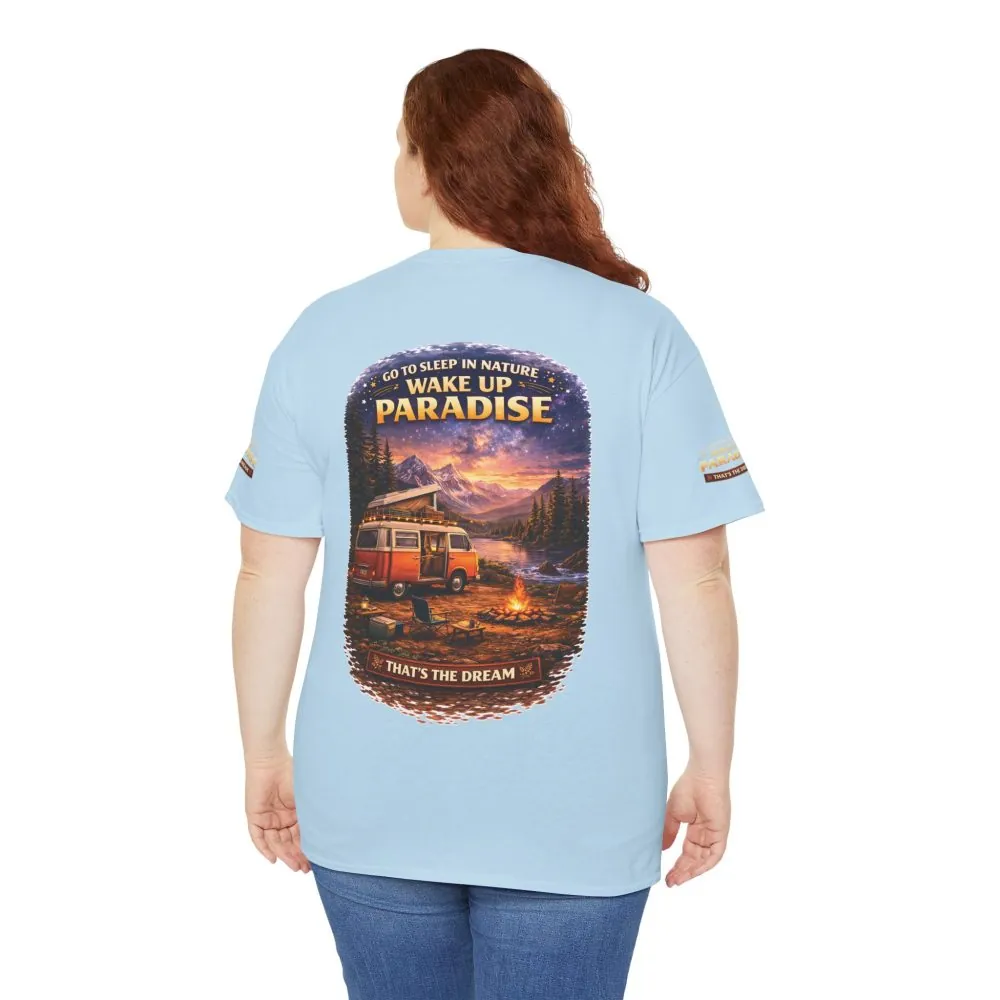 Unisex Heavy Cotton Tee — "Go Sleep In Nature" Design Scenic-Line