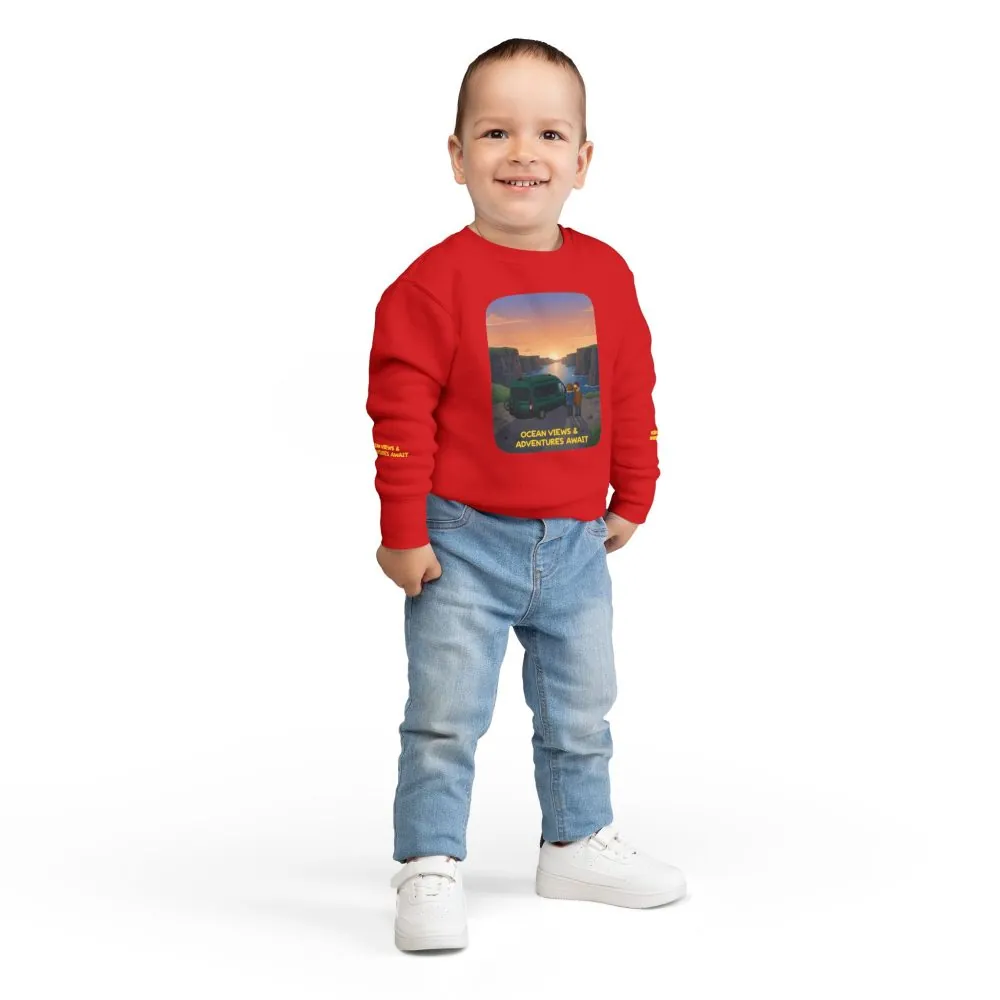 12312368926980268043_2048.jpeg Toddler Sweatshirt - "Ocean Views-Adventures Awaits" (Design Sitcom-Line)