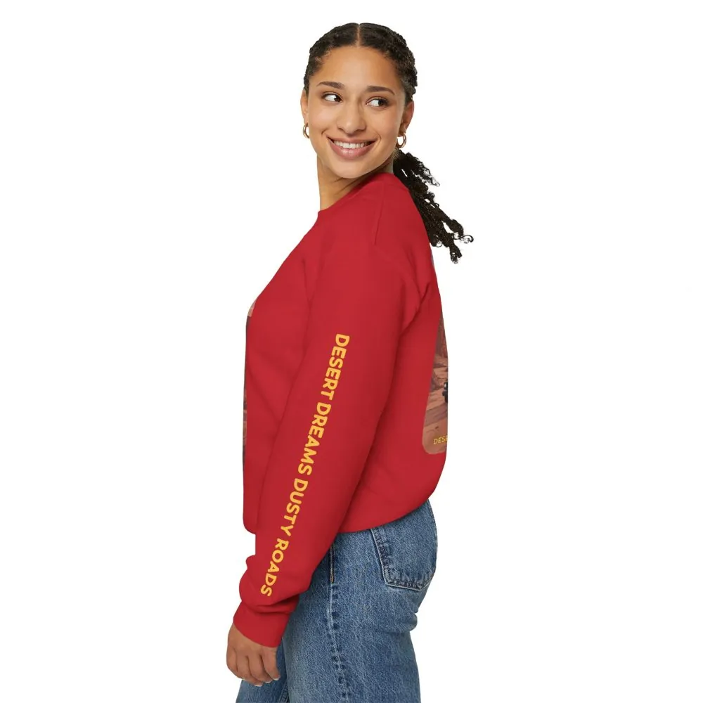 Unisex Heavy Blend™ Crewneck Sweatshirt — "Desert Dreams Dusty Roads" Design Sitcom-Line