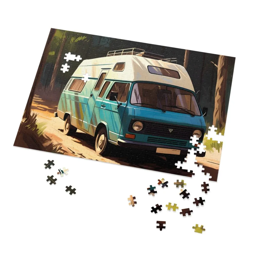 Jigsaw Puzzle with Tin — Retro Camper Van