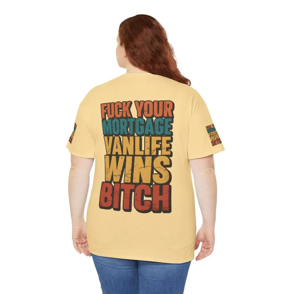 Unisex Heavy Cotton Tee — "Fuck Your Mortgage" Design F**K-Line