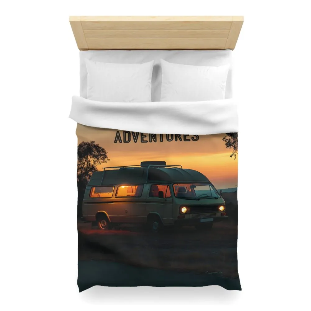 12357553153757478824_2048.jpeg Duvet Cover — 'Vanlife Adventures' Sunset Camper Bedding