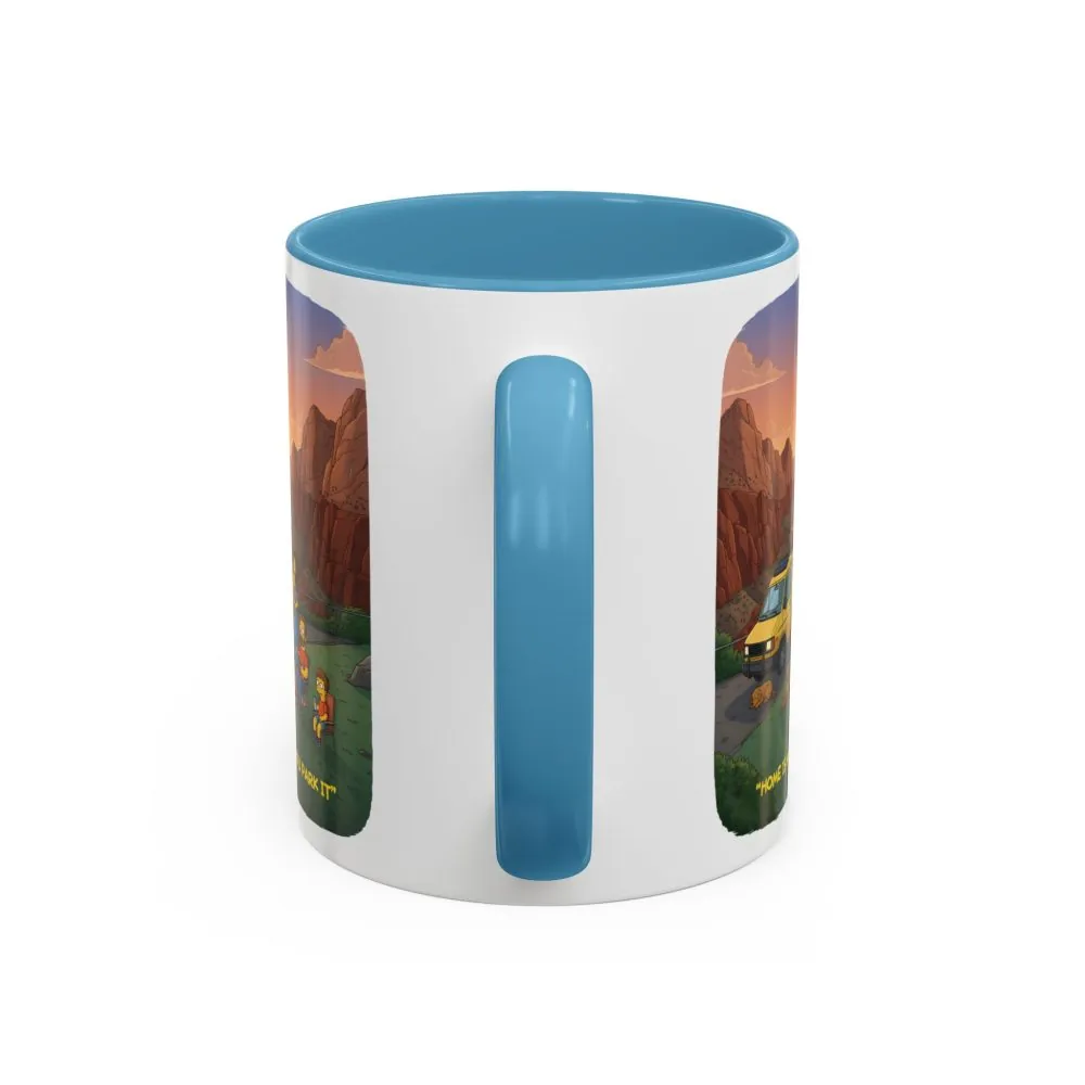 Accent Coffee Mug (11, 15oz) — "Home Is Where You Park It" Design Sitcom-Line