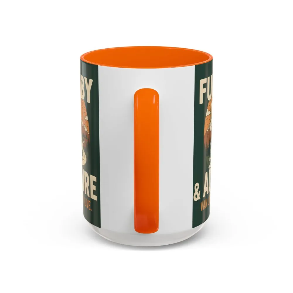 Accent Coffee Mug (11, 15oz) — "Fueled by Coffee & Adventure"