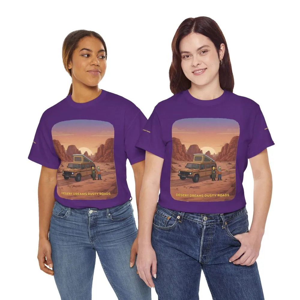 Unisex Heavy Cotton Tee — "Desert Dreams Dusty Roads" Design Sitcom-Line
