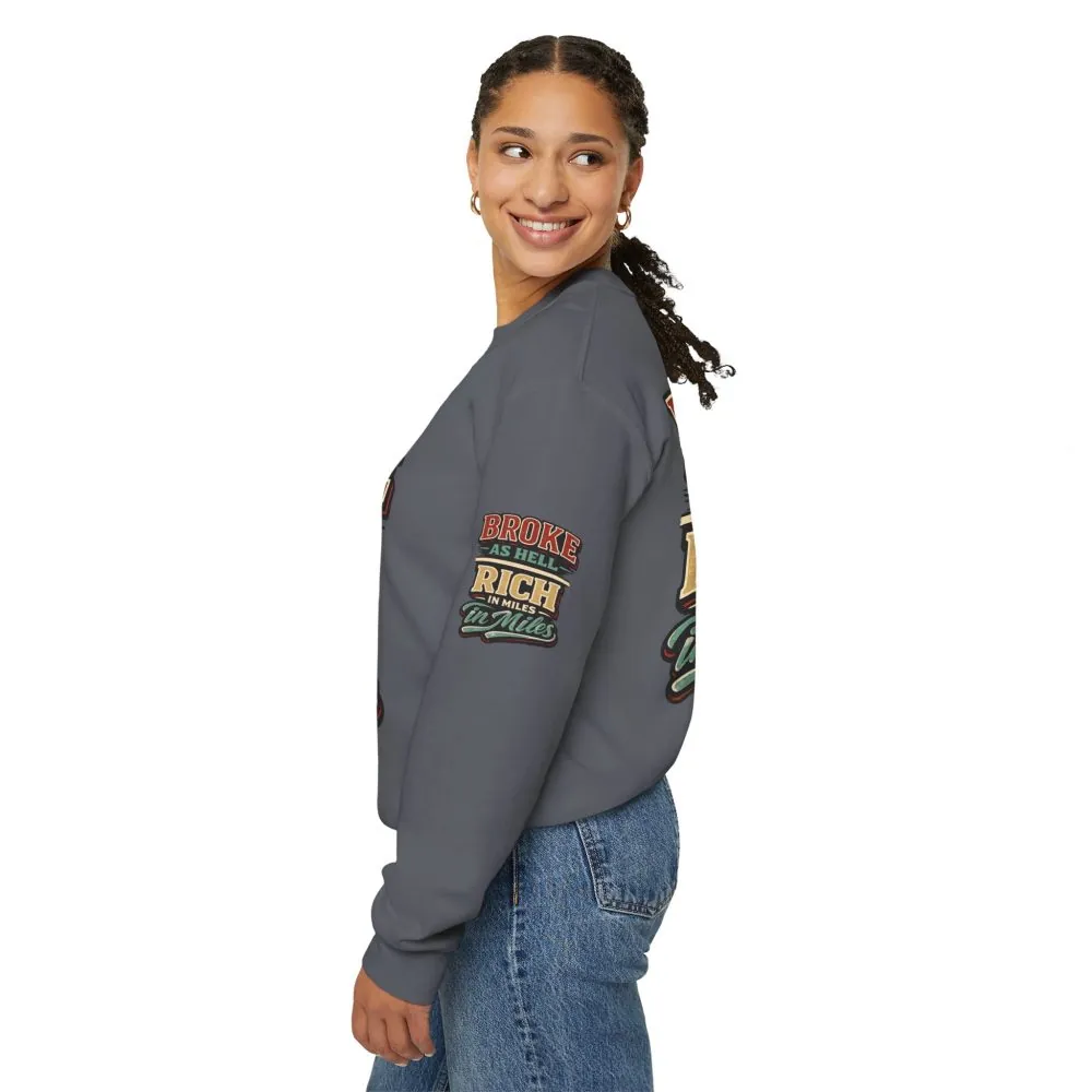 Unisex Heavy Blend™ Crewneck Sweatshirt — "Broke As Hell" Design F**K-Line
