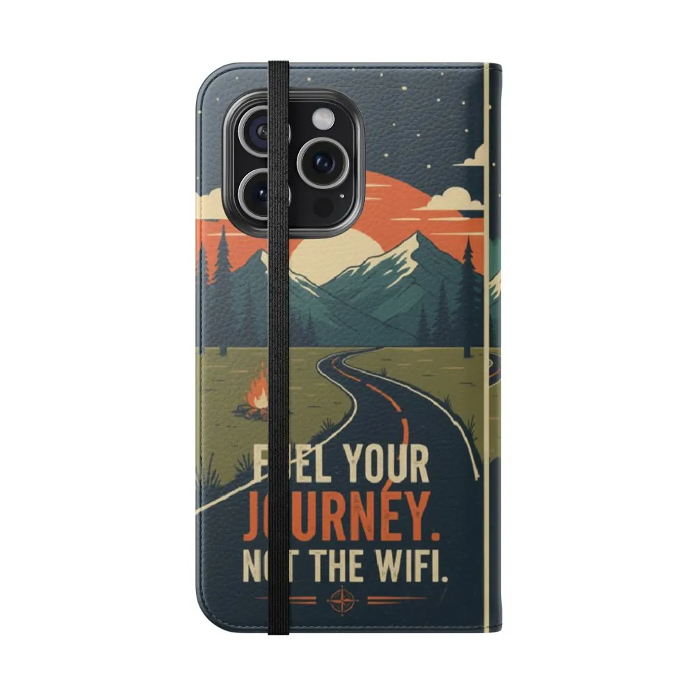 Flip Phone Case — "Fuel Your Journey, Not the Wifi" Wallet Cover