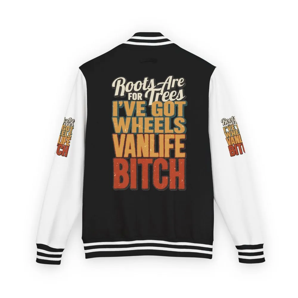 Unisex Heavyweight Letterman Jacket — "Roots Are For Trees" Design F**K-Line