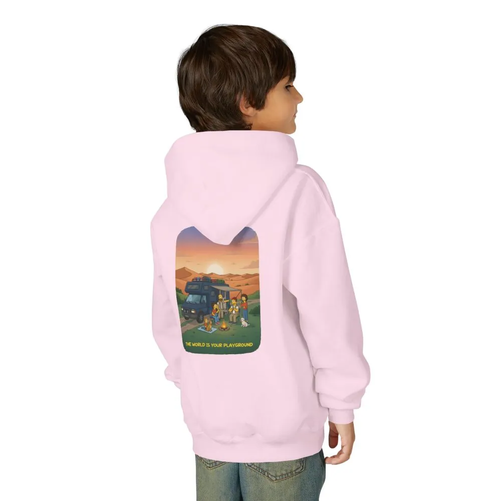 12411330569965087056_2048.jpeg Youth Hoodie(Gildan) – "The World Is Your playground" (Design Sitcom-Line)