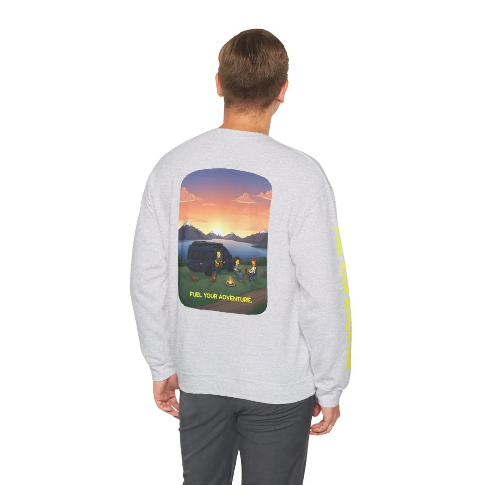 Unisex Heavy Blend™ Crewneck Sweatshirt — "Fuel Your Adventure" Design Sitcom-Line