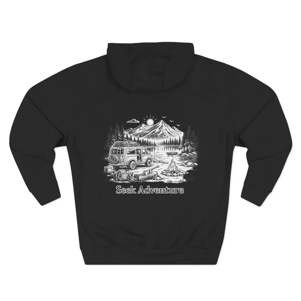 12422545432467950161_2048.jpeg Three-Panel Fleece Hoodie - "Seek Adventure" Design Minimal-Line