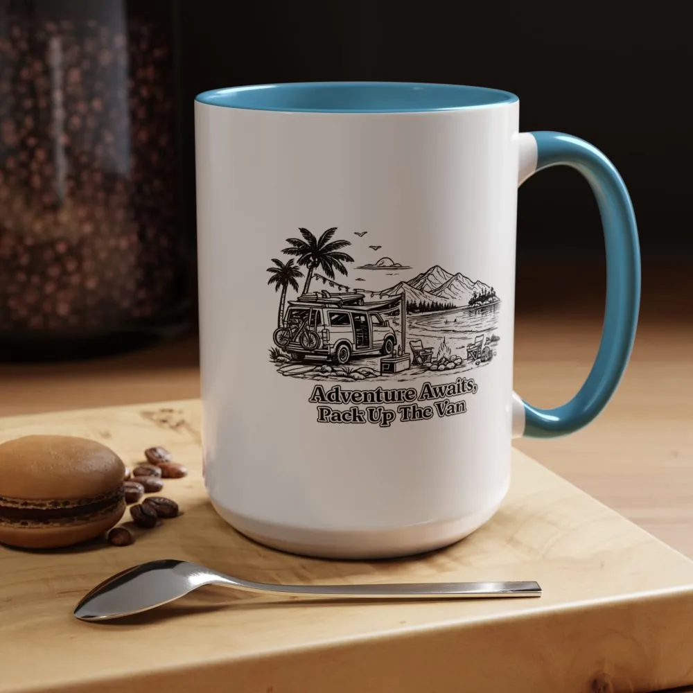 12424239473030020116_2048.jpeg Accent Coffee Mug (11, 15oz) — "Adventure Awaits,Pack Up The Van" Design Minimal-Line