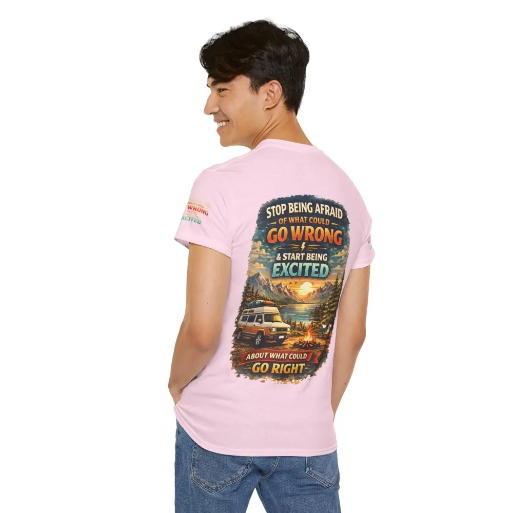 Unisex Heavy Cotton Tee — "Stop Being Afraid Of What Could Go Wrong" Design Scenic-Line