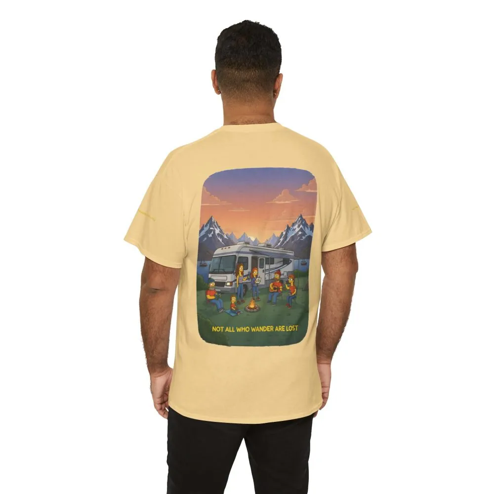 Unisex Heavy Cotton Tee — "Not All Who Wander Are Lost" Design Sitcom-Line