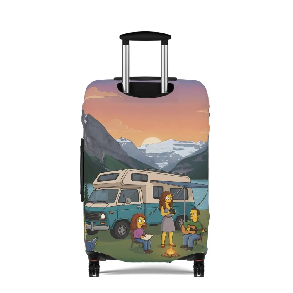 Luggage Cover — Adventure Camper Sketch Travel Suitcase(Design Sitcom-Line)