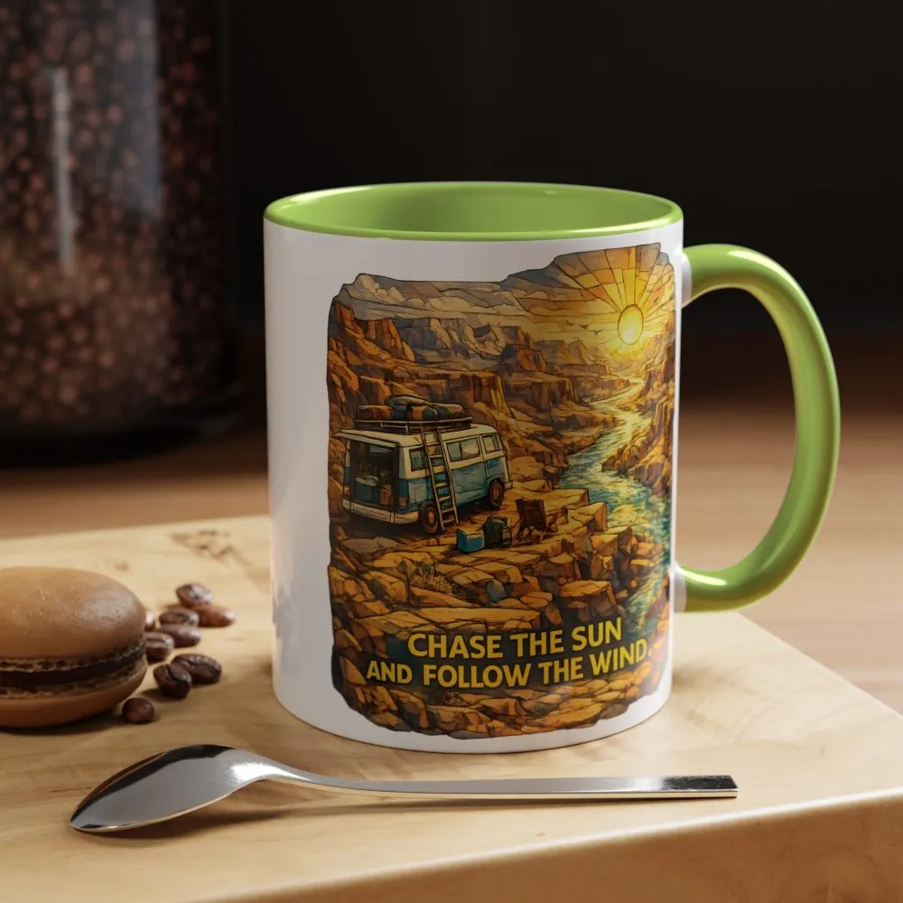 12449823287906447785_2048.jpeg Accent Coffee Mug (11, 15oz) — "Chase The Sun And Follow The Wind" Design Cubic-Line