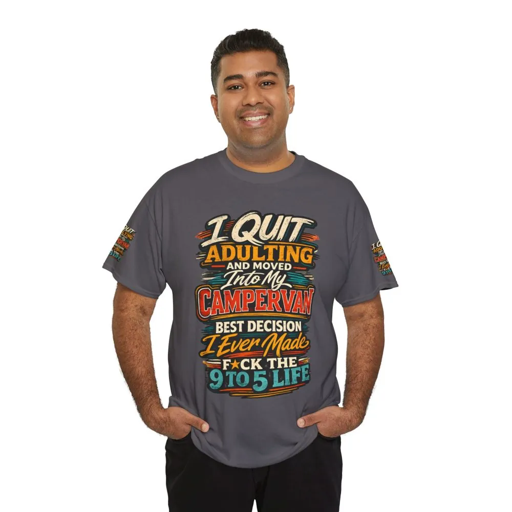Unisex Heavy Cotton Tee — "I Quit Adulting" Design F**K-Line
