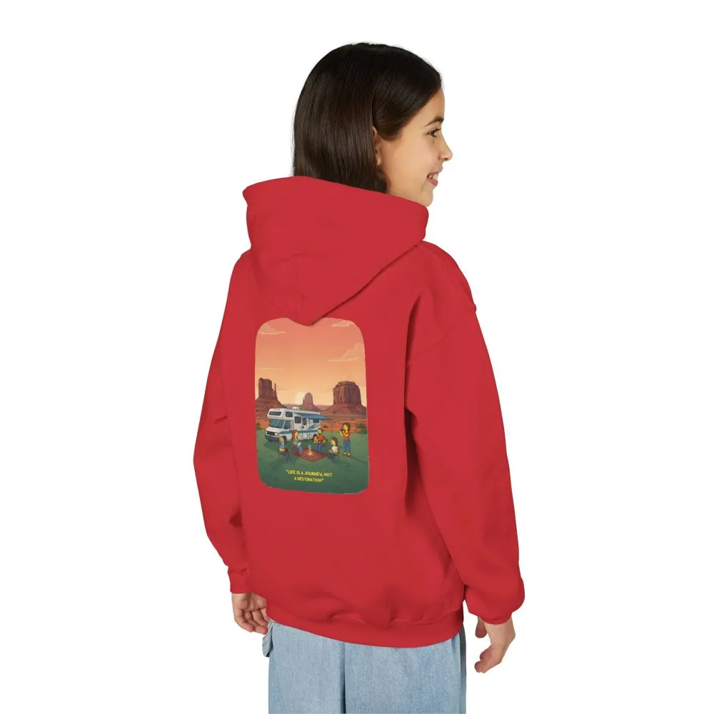 Youth Hoodie(Gildan) – "Life Is A Journey-Not A Destination" (Design Sitcom-Line)