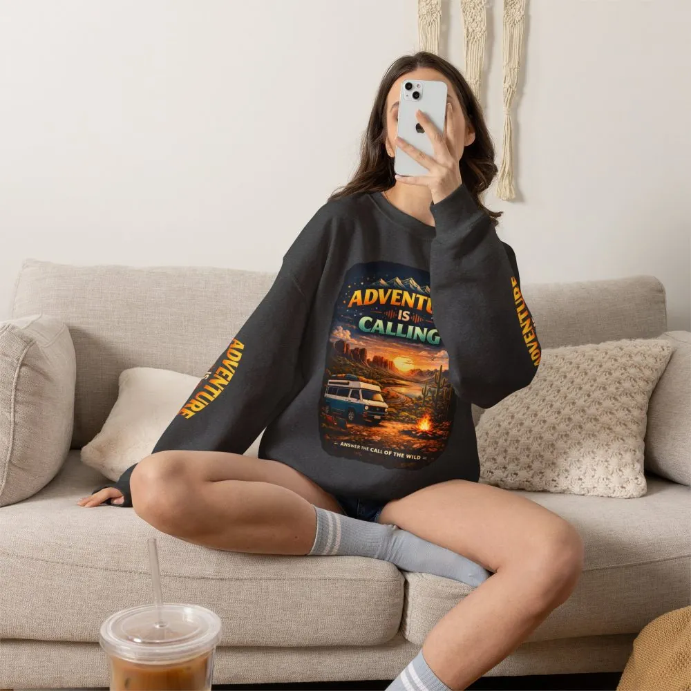 12475360196808374631_2048.jpeg Unisex Heavy Blend™ Crewneck Sweatshirt — "Adventure Is Calling" Design Scenic-Line