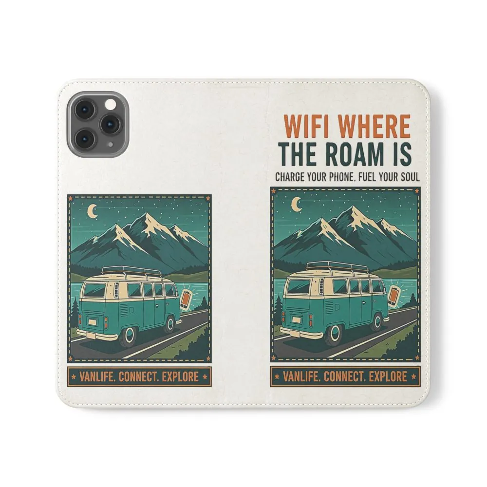 12490873168035863940_2048.jpeg Flip Phone Case — “WiFi Where the Roam Is” Vanlife Wallet Case
