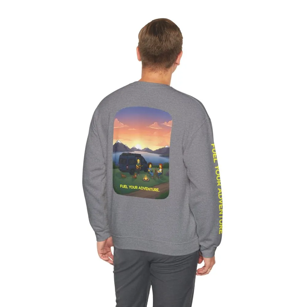 Unisex Heavy Blend™ Crewneck Sweatshirt — "Fuel Your Adventure" Design Sitcom-Line