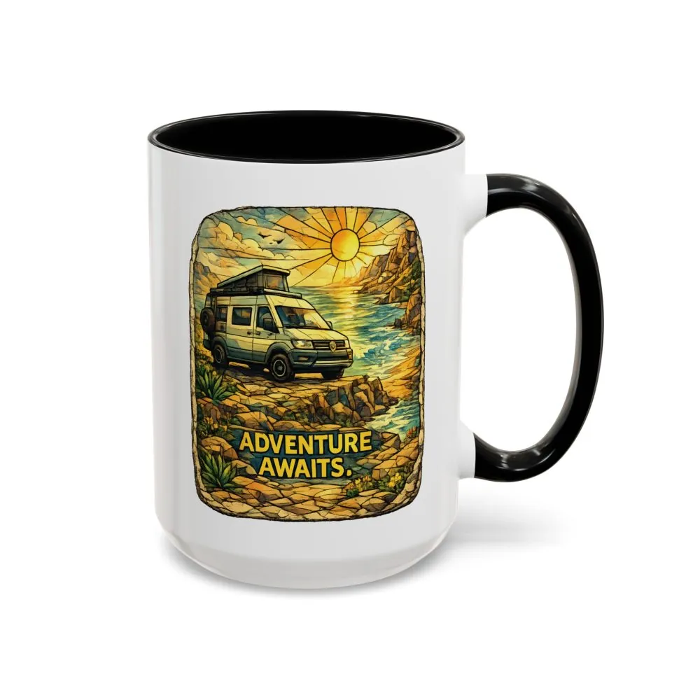 12497459651771272714_2048.jpeg Accent Coffee Mug (11, 15oz) — "Adventure Awaits" Design Cubic-Line