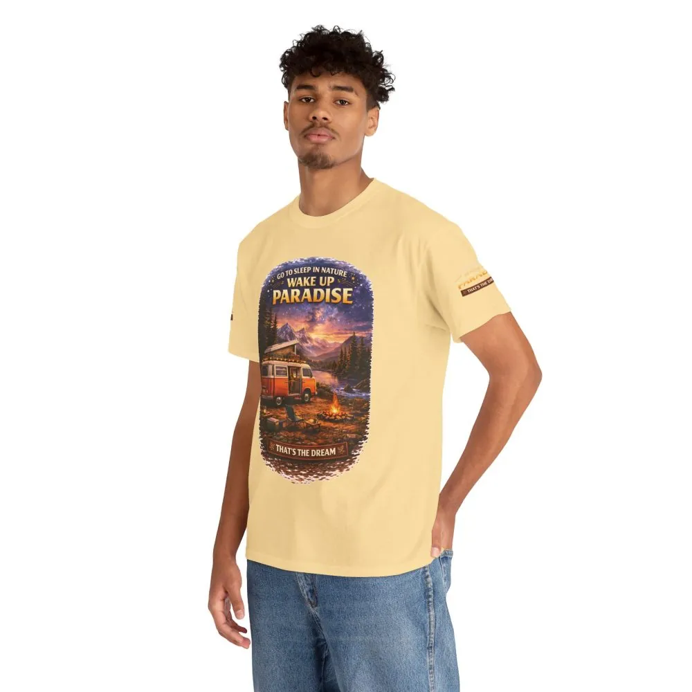 Unisex Heavy Cotton Tee — "Go Sleep In Nature" Design Scenic-Line
