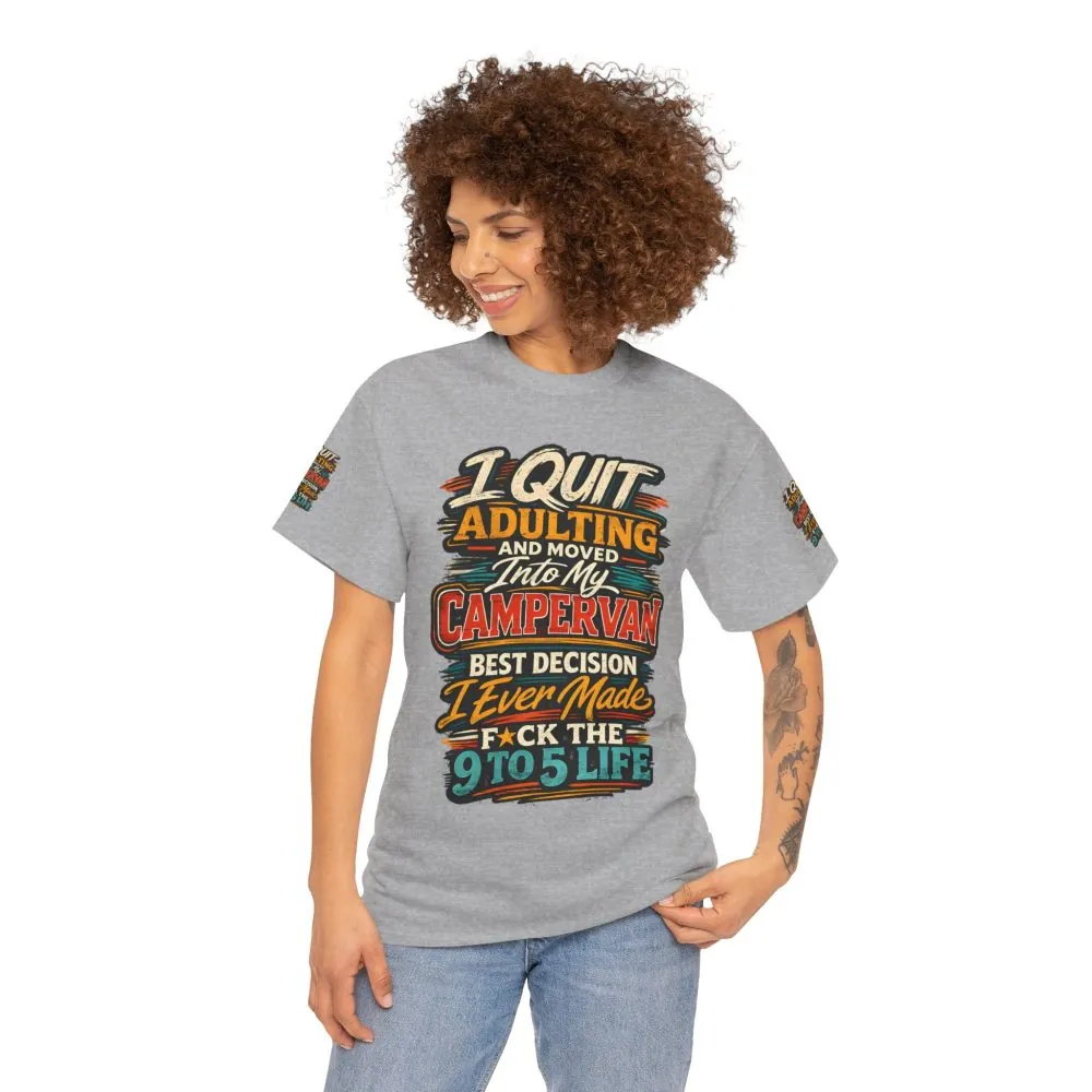 Unisex Heavy Cotton Tee — "I Quit Adulting" Design F**K-Line