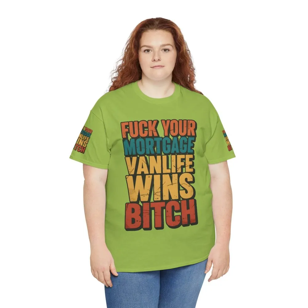 Unisex Heavy Cotton Tee — "Fuck Your Mortgage" Design F**K-Line