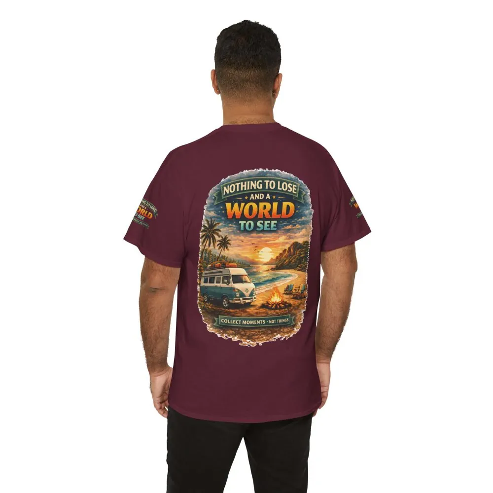 Unisex Heavy Cotton Tee — "Nothing To Lose " Design Scenic-Line