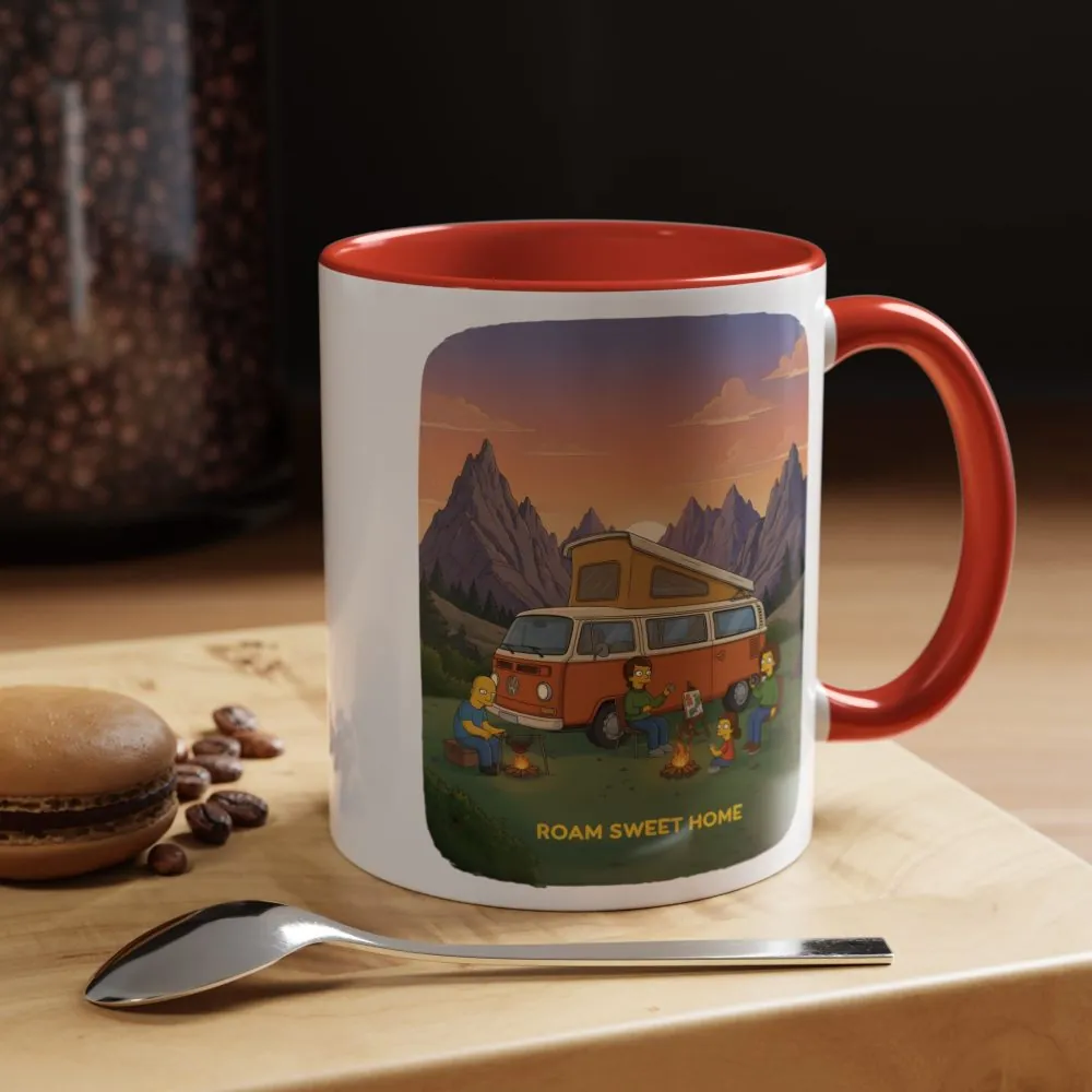 Accent Coffee Mug (11, 15oz) — "Roam Sweet Home" Design Sitcom-Line
