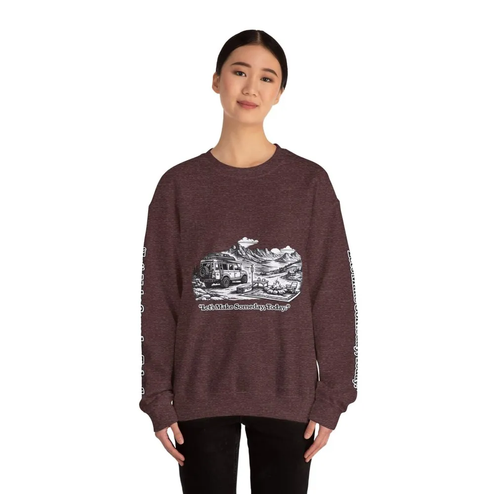 12518077708356684617_2048.jpeg Unisex Heavy Blend™ Crewneck Sweatshirt — "Lets make Someday, Today?" Design Minimal-Line