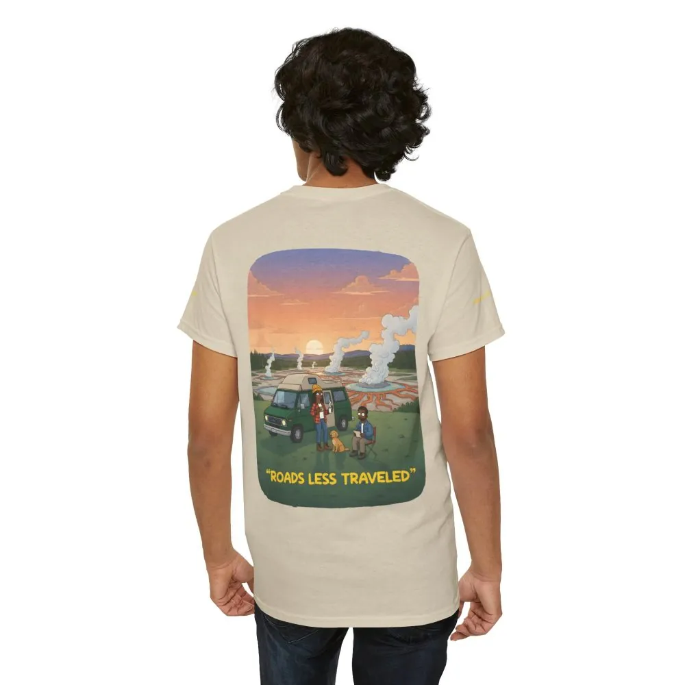 Unisex Heavy Cotton Tee — "Roads Less Traveled" Design Sitcom-Line