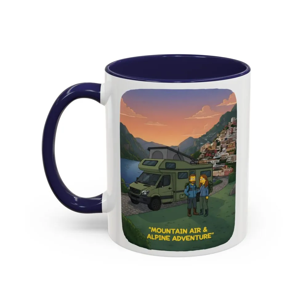 Accent Coffee Mug (11, 15oz) — "Mountain Air And Alpine Adventure"" Design Sitcom-Line