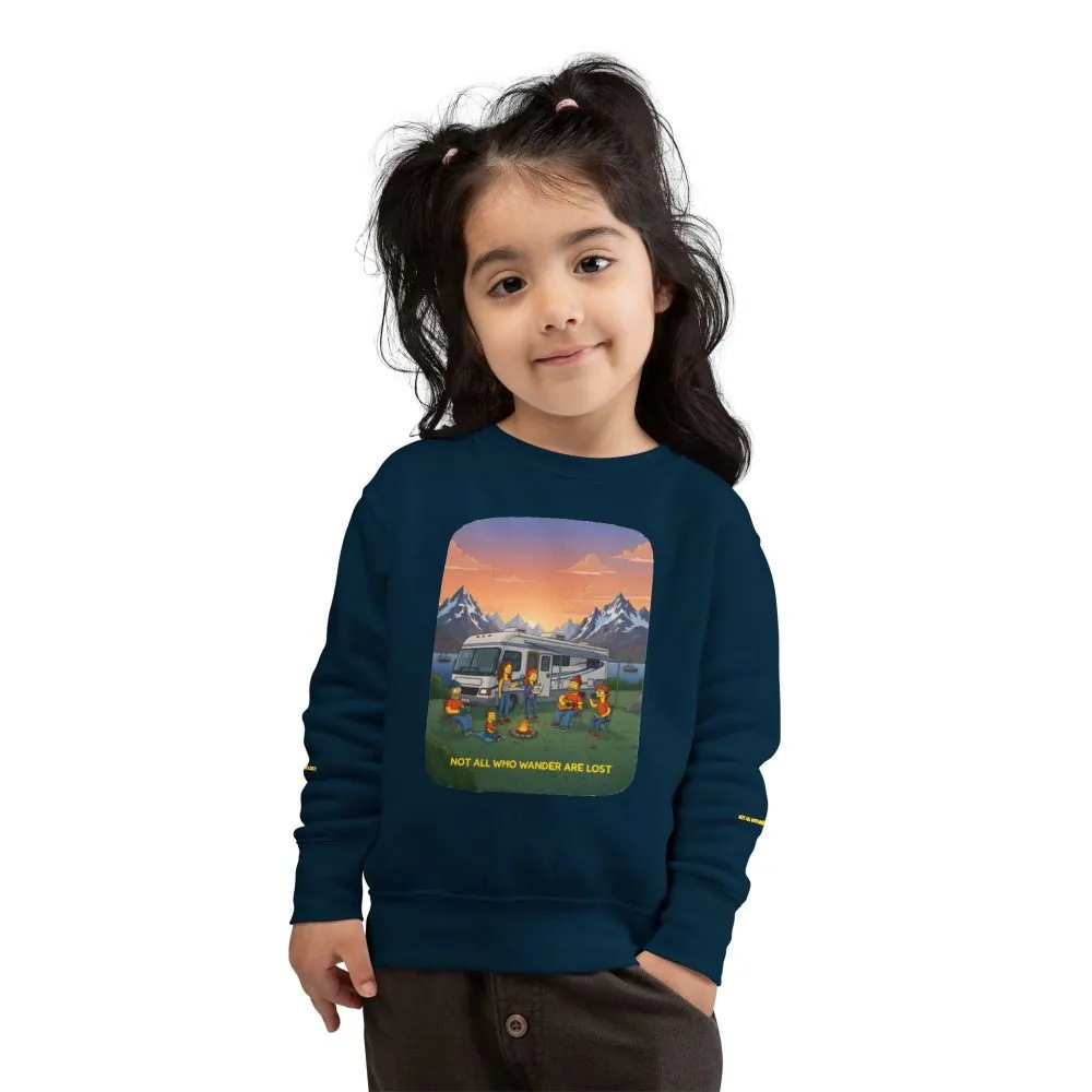 12542604141349707449_2048.jpeg Toddler Sweatshirt - "Not All Who Wander Are Lost" (Design Sitcom-Line)