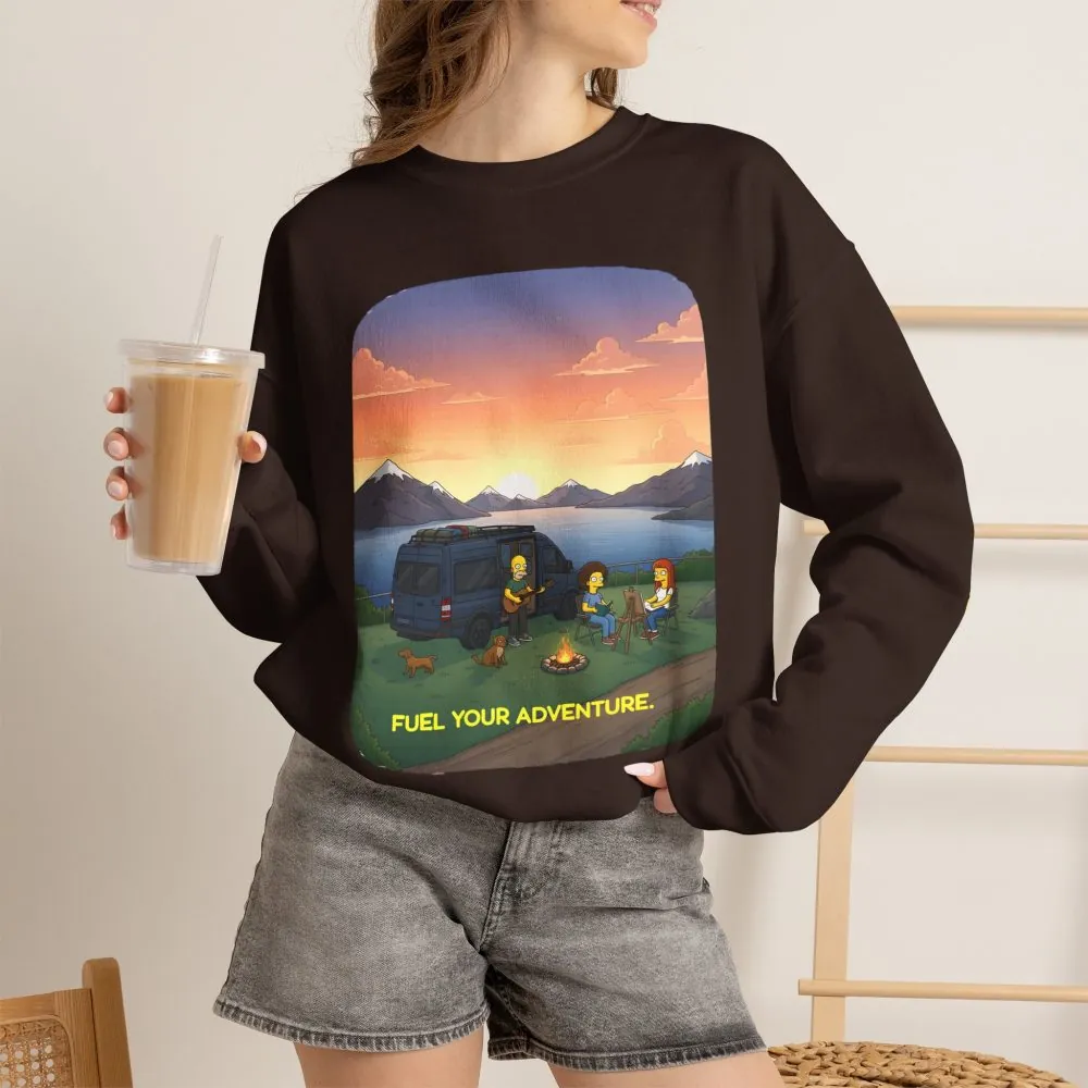 Unisex Heavy Blend™ Crewneck Sweatshirt — "Fuel Your Adventure" Design Sitcom-Line