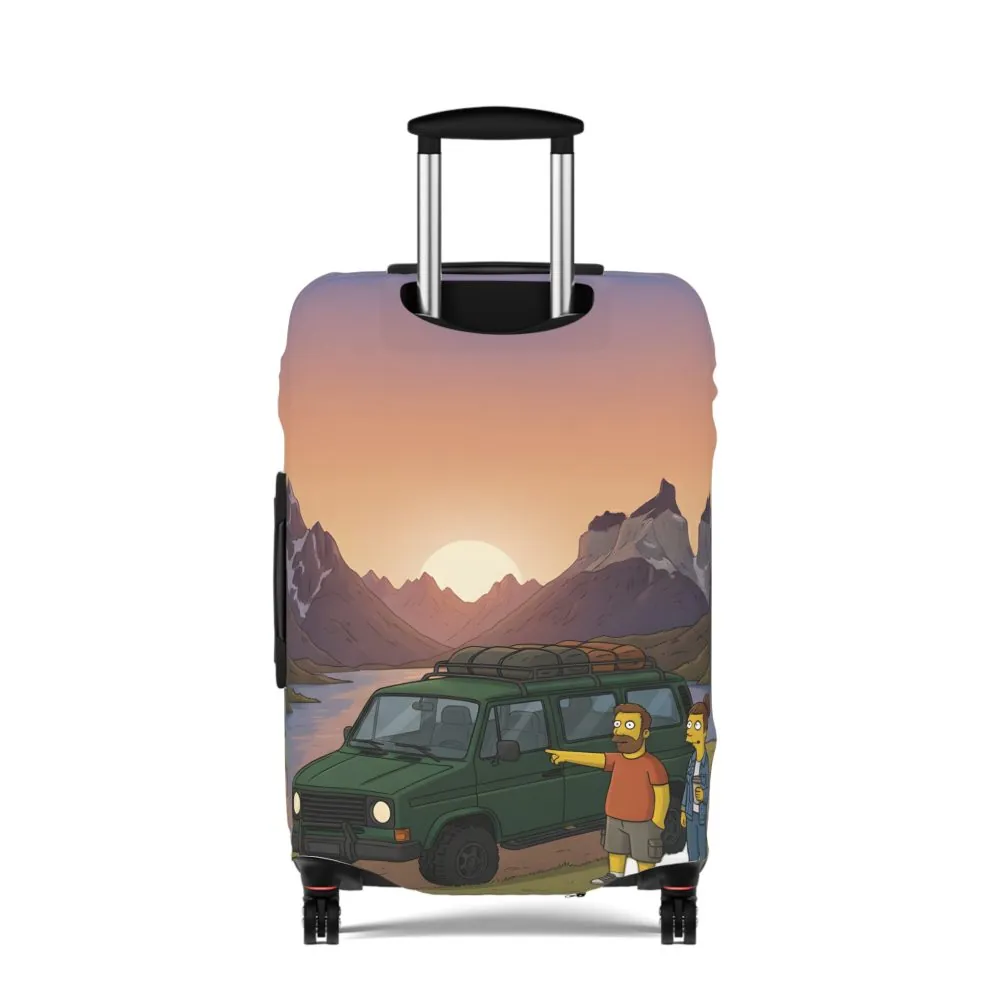 Luggage Cover — Adventure Camper Sketch Travel Suitcase(Design Sitcom-Line)