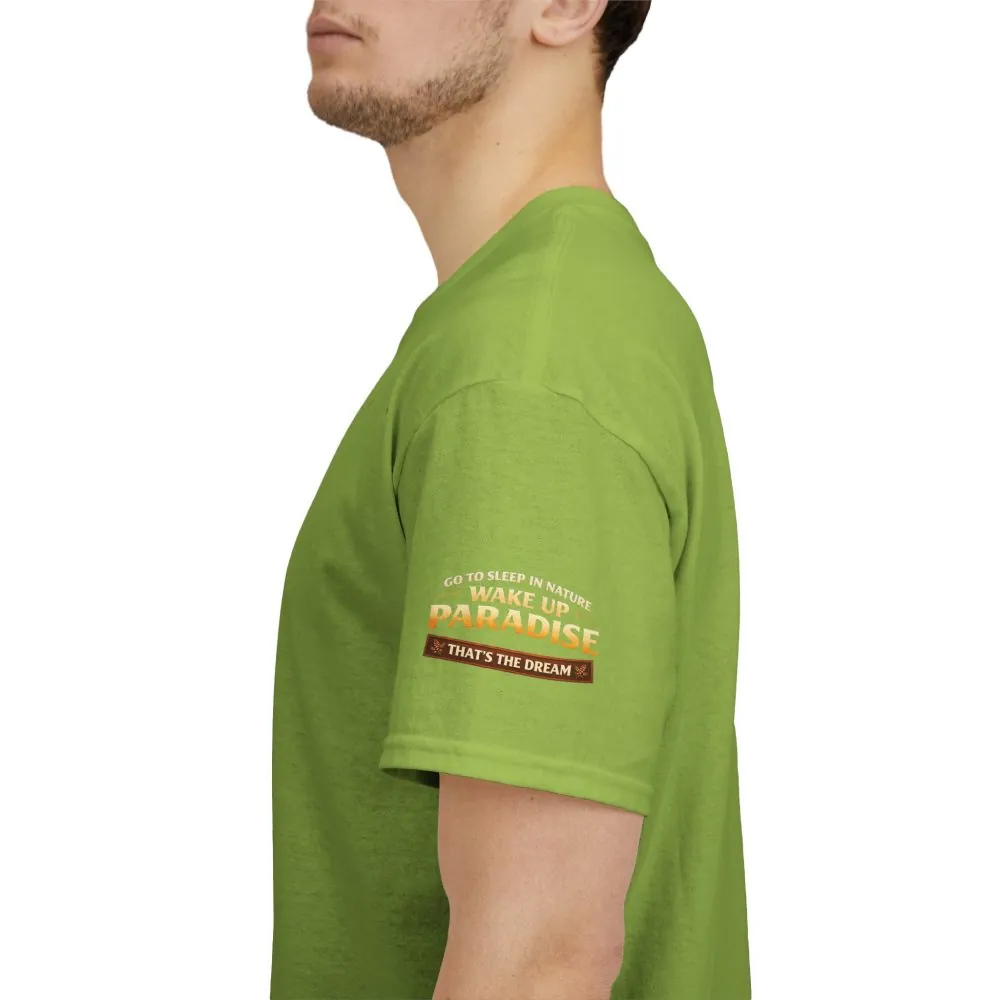 Unisex Heavy Cotton Tee — "Go Sleep In Nature" Design Scenic-Line