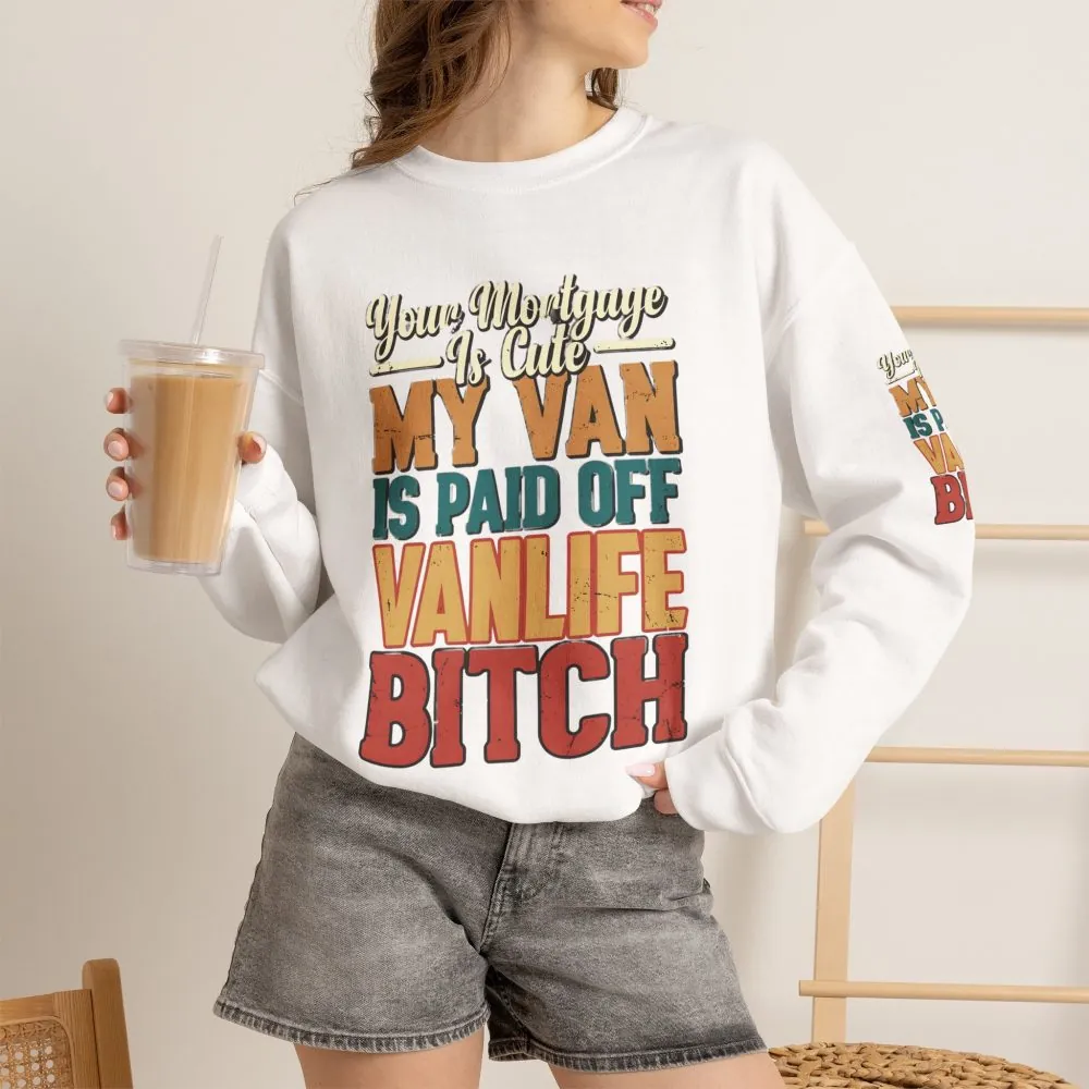 Unisex Heavy Blend™ Crewneck Sweatshirt — "Your Mortgage Is Cute" Design F**K-Line