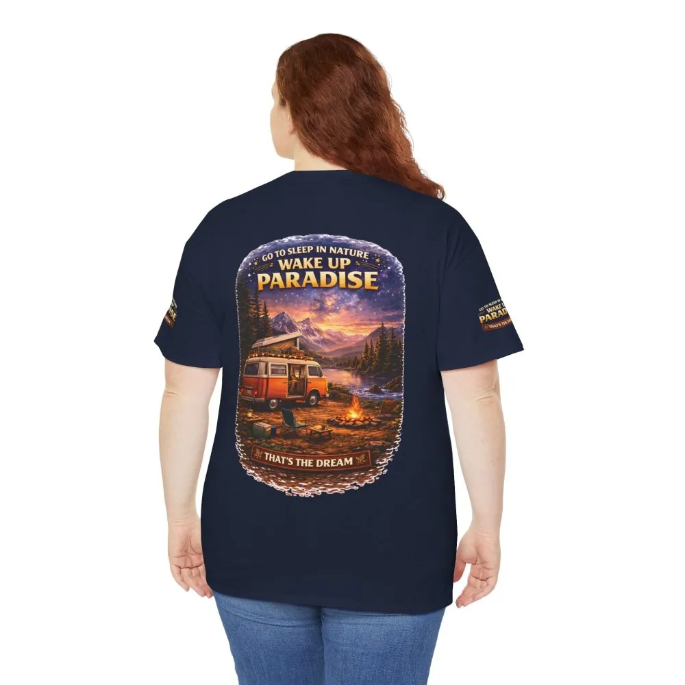 Unisex Heavy Cotton Tee — "Go Sleep In Nature" Design Scenic-Line