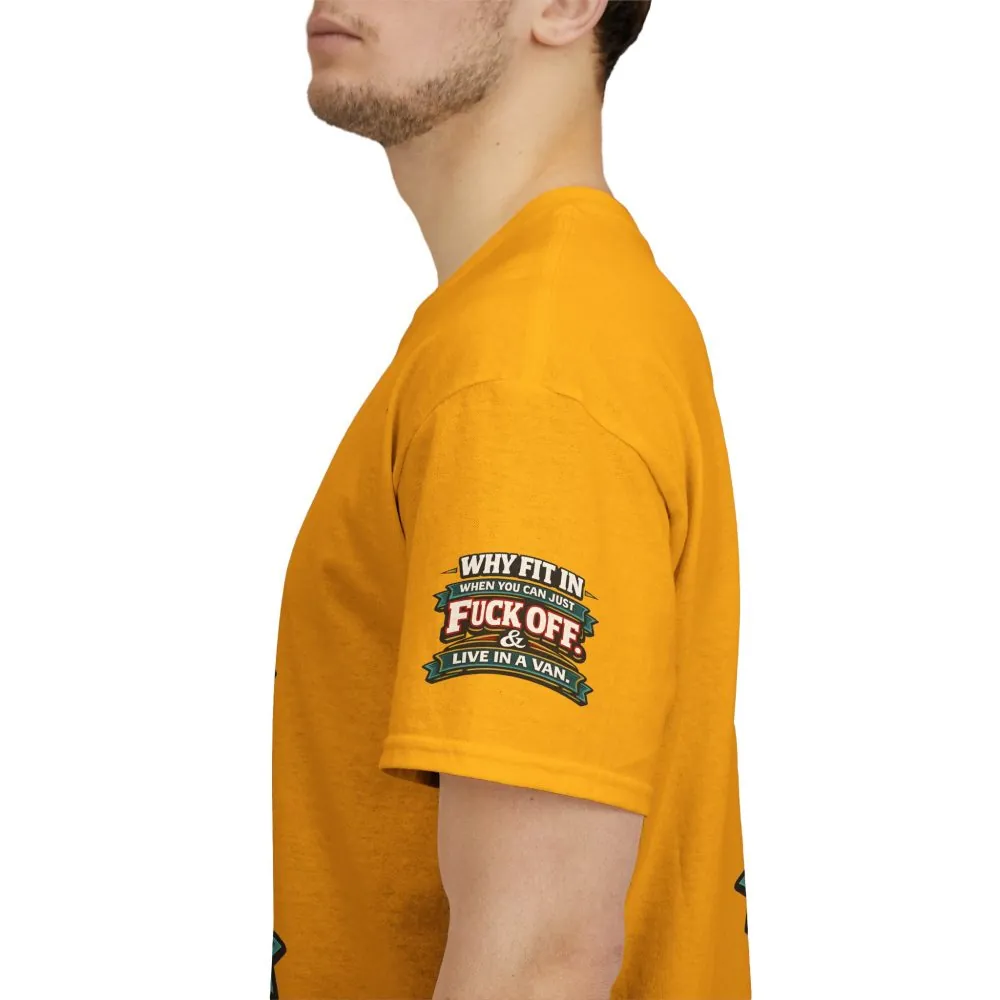 Unisex Heavy Cotton Tee — "Why Fit In" Design F**K-Line