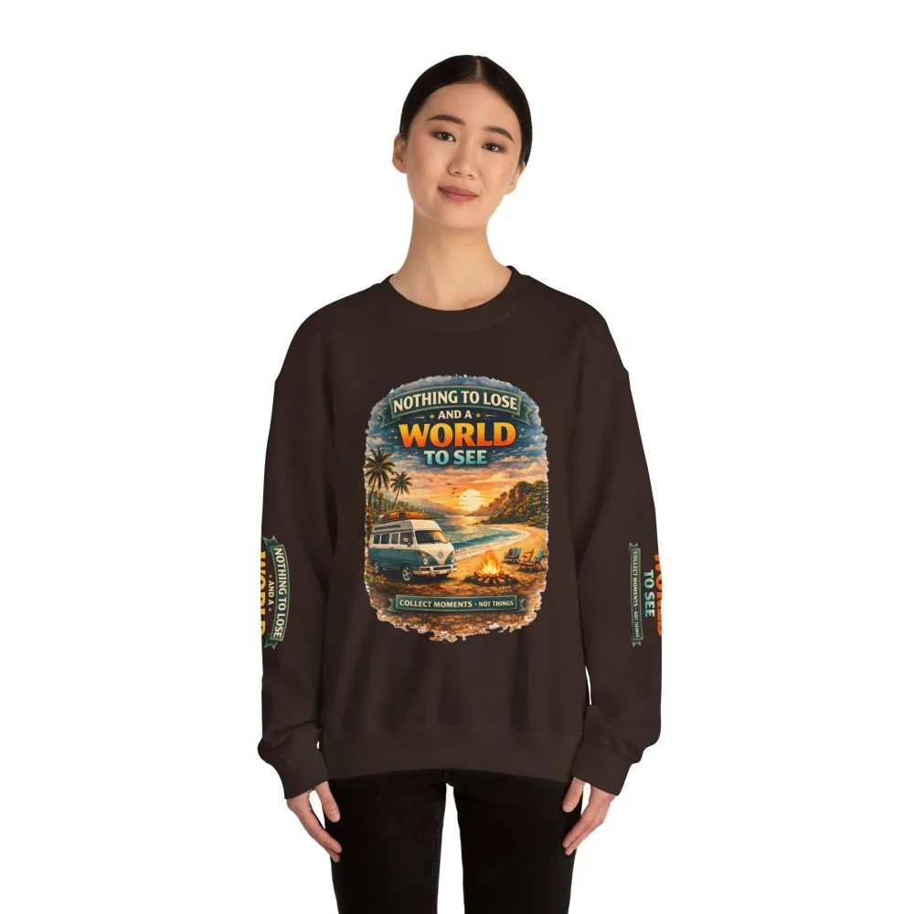 Unisex Heavy Blend™ Crewneck Sweatshirt — "Nothing To Lose" Design Scenic-Line