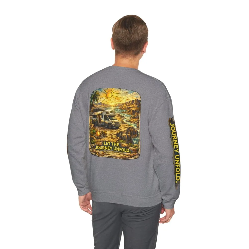 12629968466891474702_2048.jpeg Unisex Heavy Blend™ Crewneck Sweatshirt — "Let The Journey Unfold" Design Cubic-Line