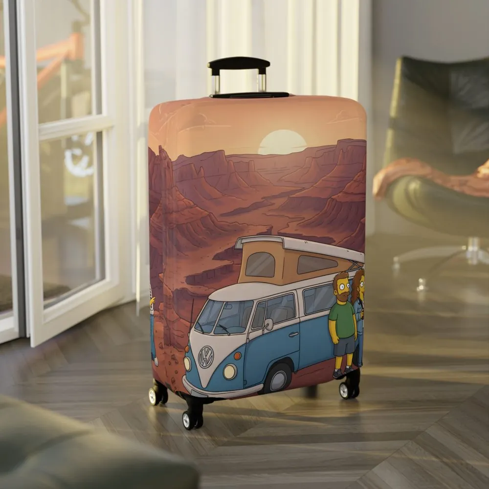 Luggage Cover — Adventure Camper Sketch Travel Suitcase(Design Sitcom-Line)