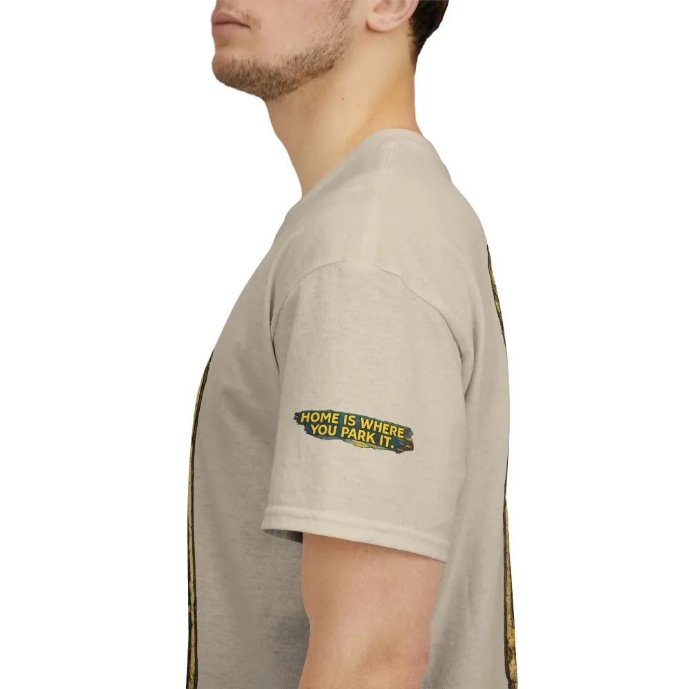 Unisex Heavy Cotton Tee — "Home Is Where You Park It" Design Cubic-Line