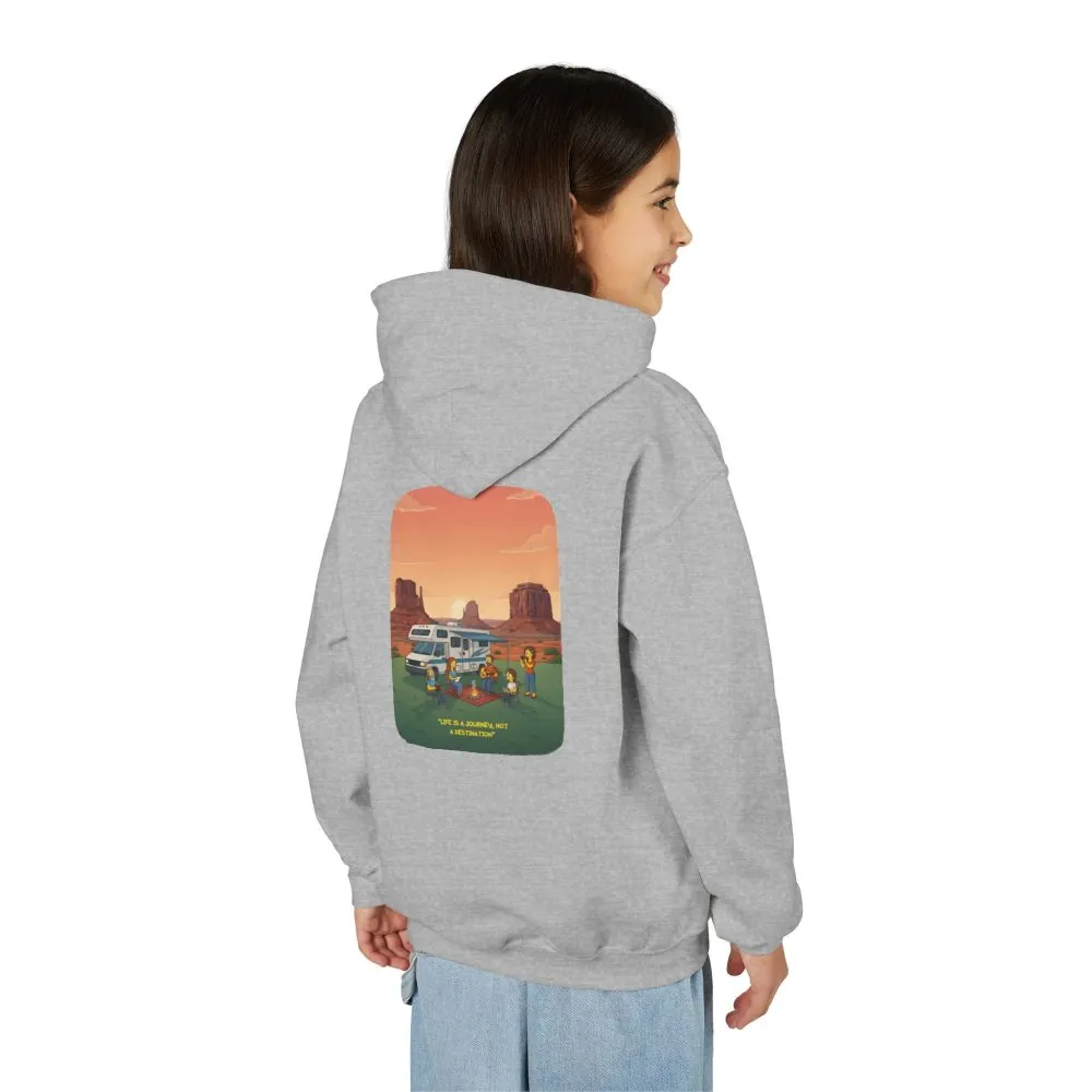 Youth Hoodie(Gildan) – "Life Is A Journey-Not A Destination" (Design Sitcom-Line)