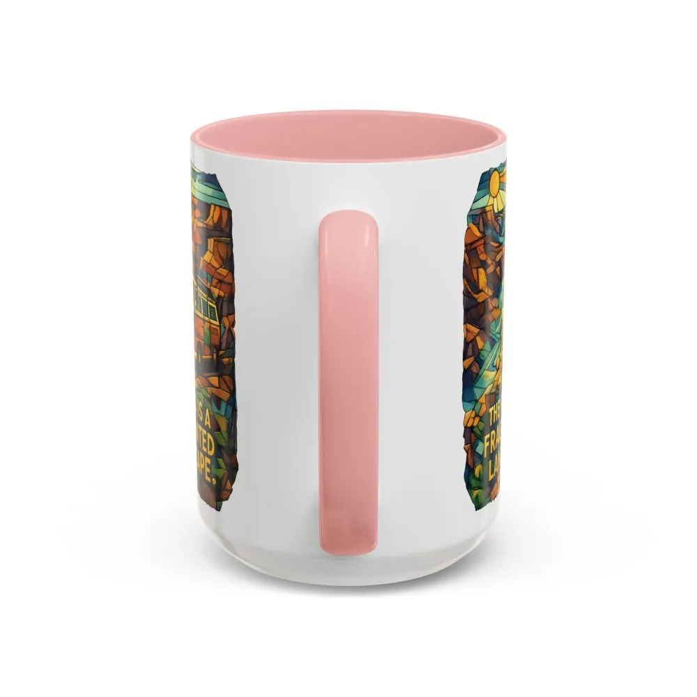 12650895919633393036_2048.jpeg Accent Coffee Mug (11, 15oz) — "The Road Is A Fragmented Landscape" Design Cubic-Line